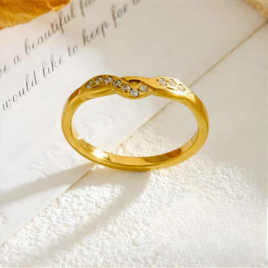 Liora Infinity Shine 18k Gold Plated Ring